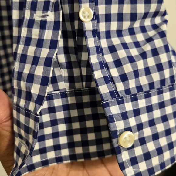 Polo Ralph Lauren Men’s Tall/Long XL Blue White Plaid Long Sleeve Button Up - Picture 7 of 7